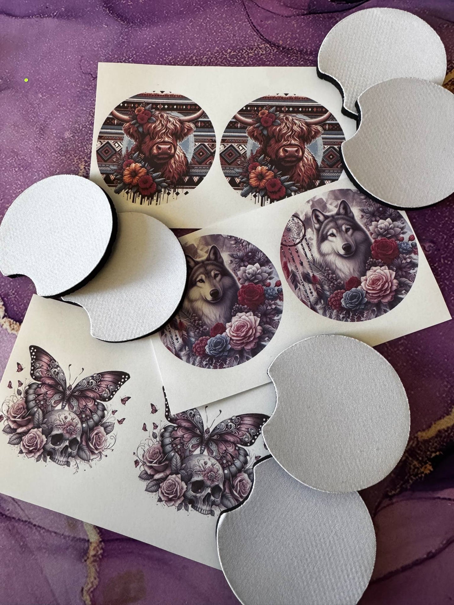 DIY Car Coaster Set x3