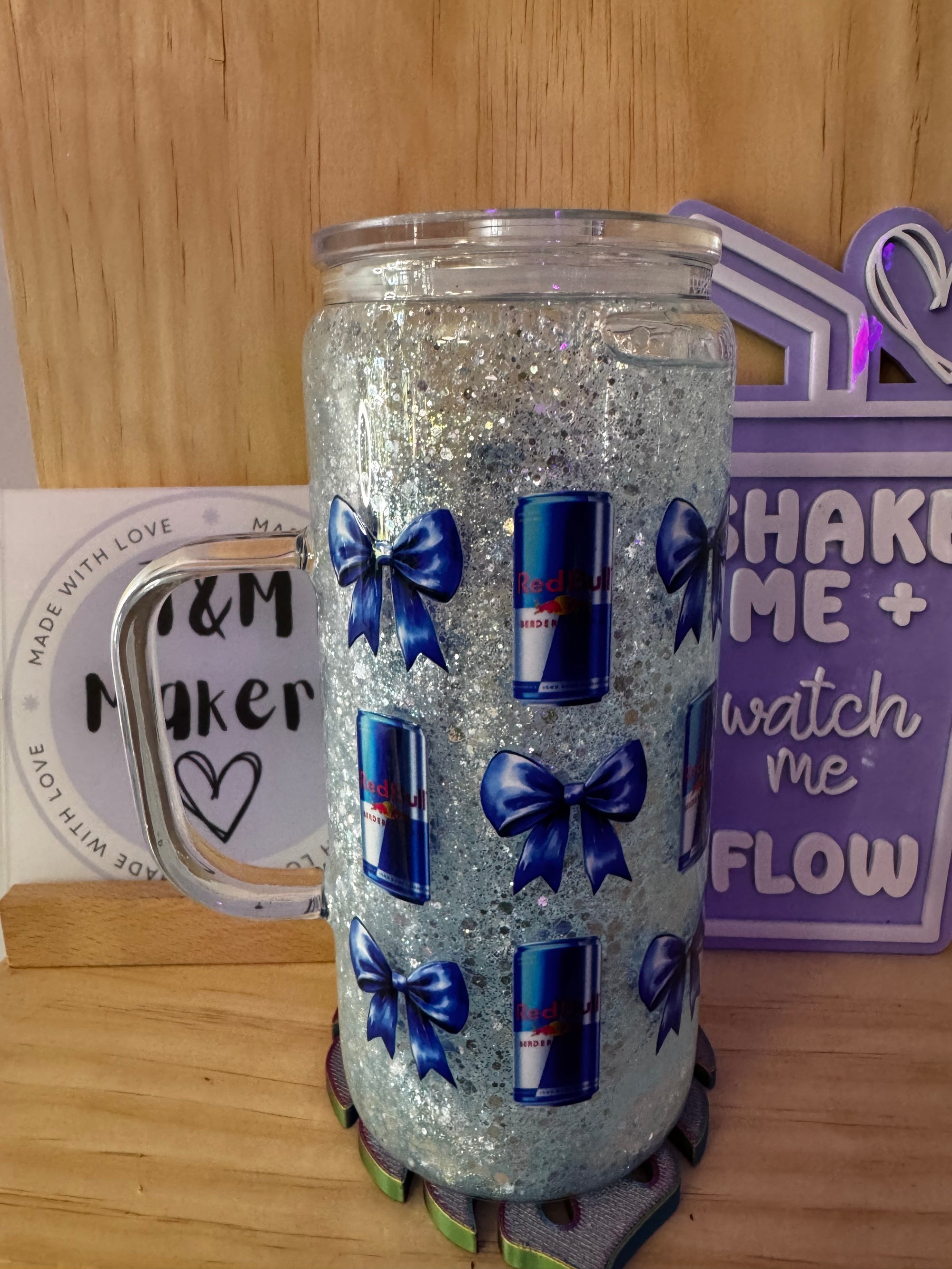 20 oz Glass Handle Snowglobe
