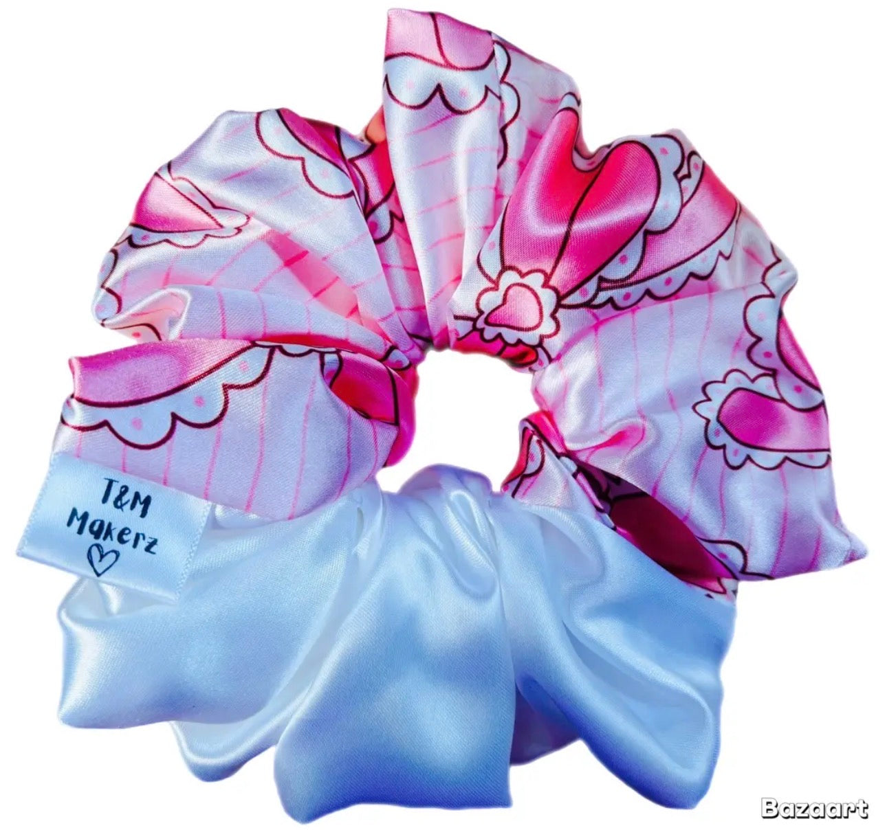 Satin Love Heart Scrunchie