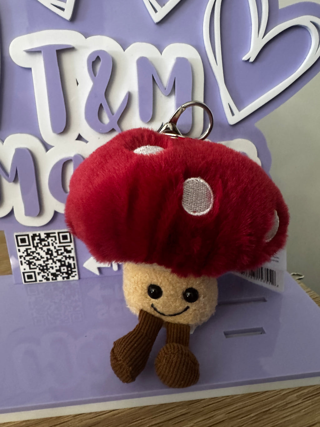 Mushroom jelly cat keychain