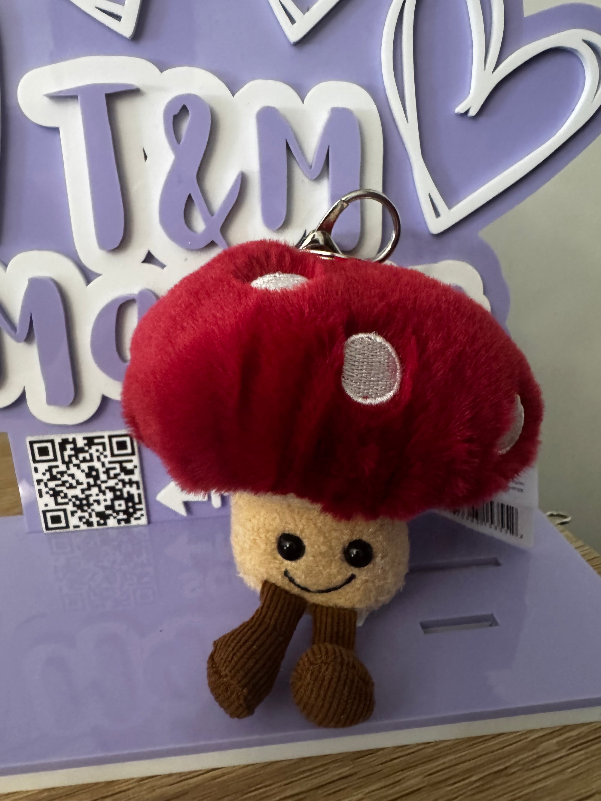 Mushroom jelly cat keychain