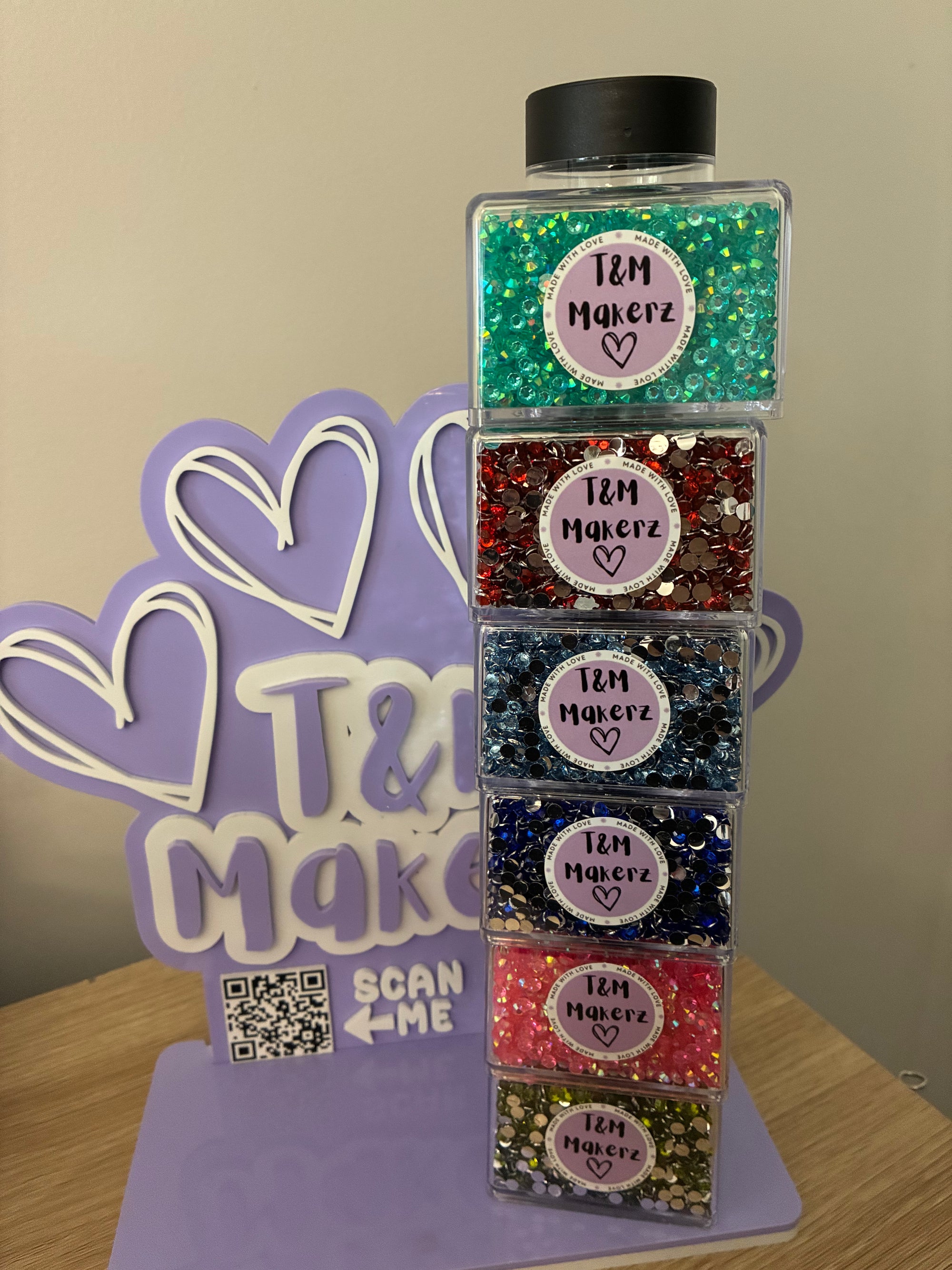 6x Containers- Flatback Rhinestones