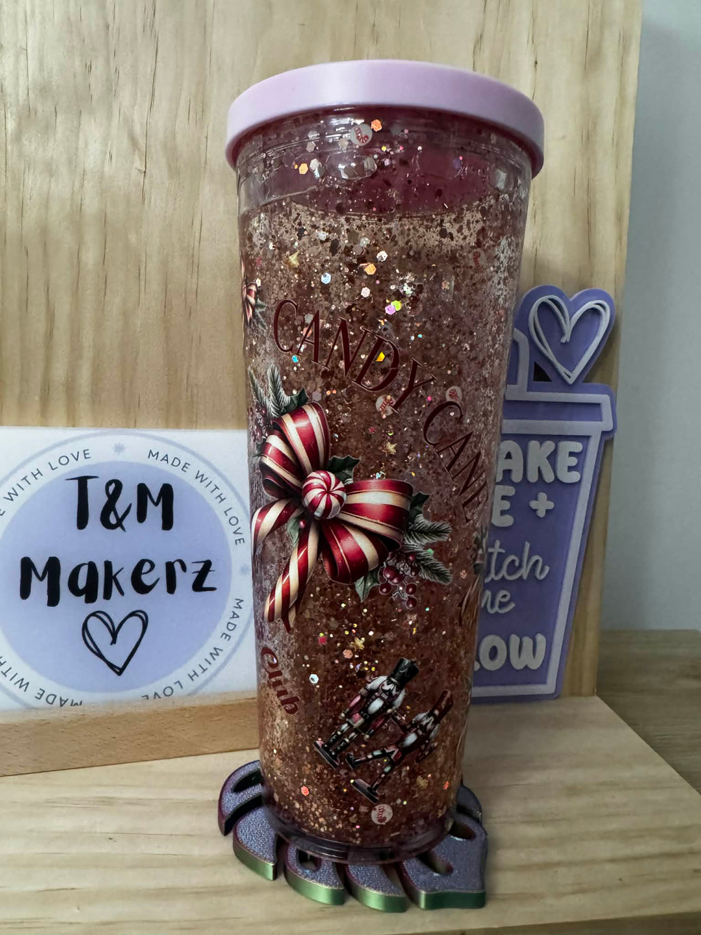 24oz candy cane snowglobe