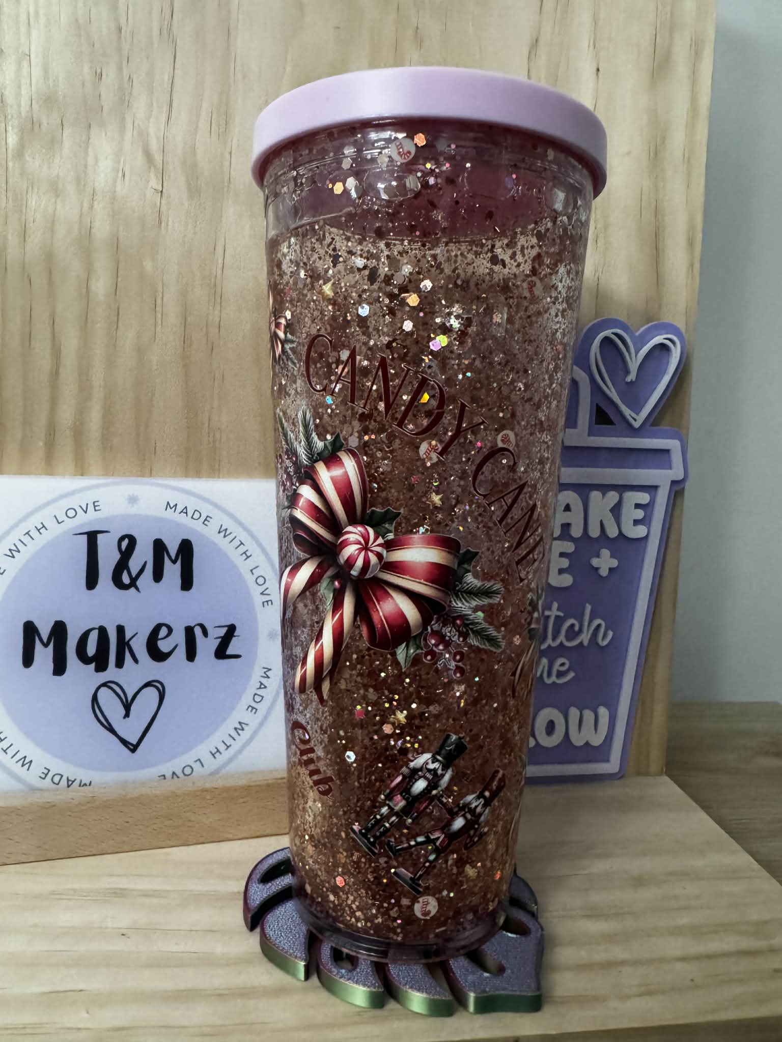 24oz candy cane snowglobe