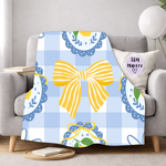 FLEECE Blue Bow Blanket