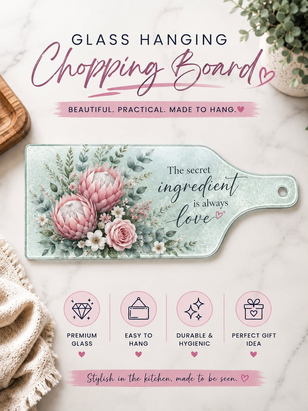 Glass Hanging Chopping Board