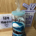 16oz glass ombre cup