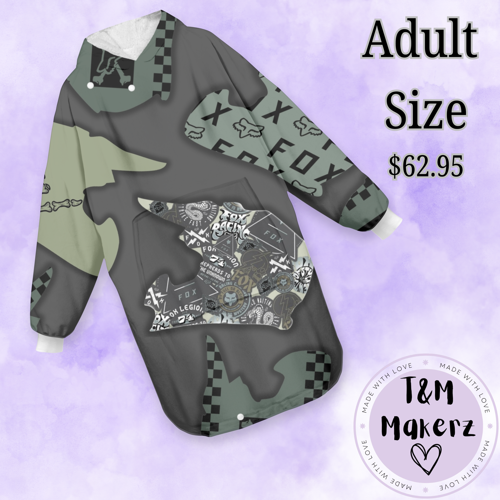 ADULTS Motorcross Hoodie Blanket